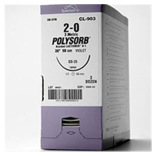 Suture 3-0 Polyester C-12 Polysorb Violet 30